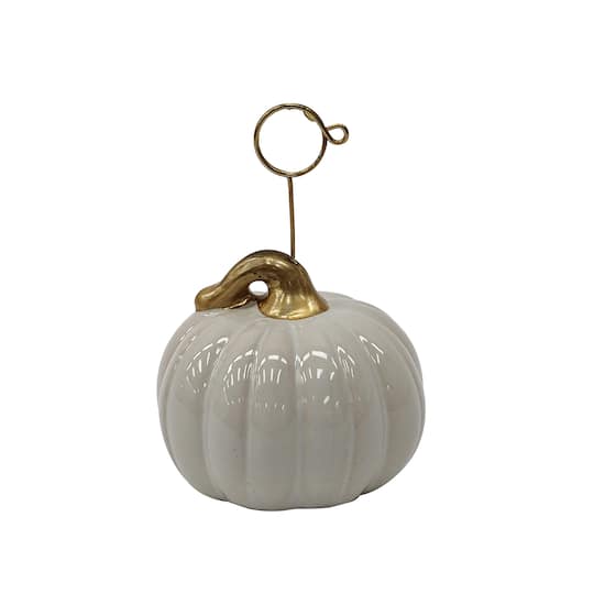4.5" Ceramic Pumpkin Place Card Holder by Ashland®